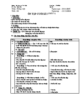 Giáo án Lớp 2 - Tuần 18 - Năm học 2014-2015